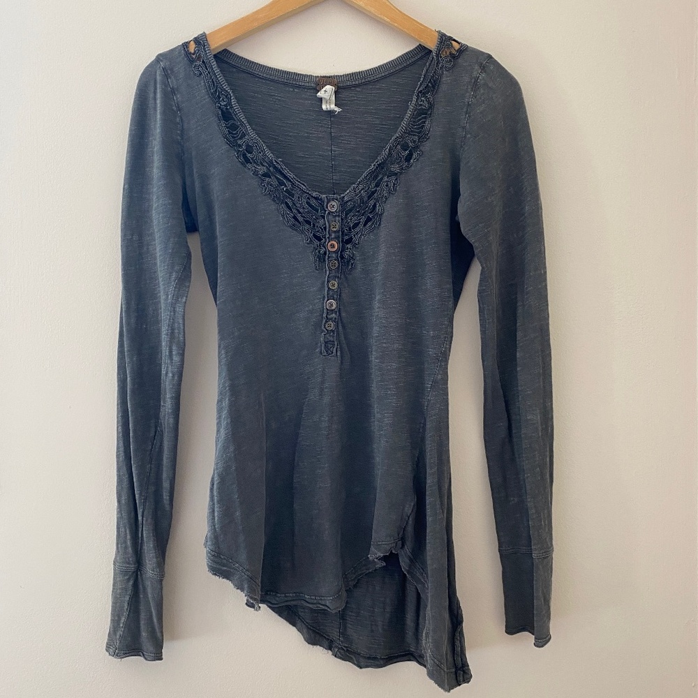 We The Free (Free People) Asymmetrical Long-Sleeve Top